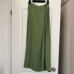 Flowy Green Women's Bathing Suit Cover-up Skirt